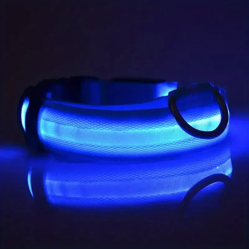 Light Up LED Dog Collar Safety Night Walking Flashing Glow In The Dark LED Pet Dog Battery Collar Small Medium Large Dog