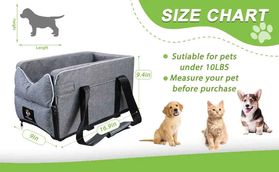 Dog Car Seat Car Mounted Dog Kennel Car Seat Bed Portable Safety Travel Cat Dog Bed Dogs Cats Safety Travel Bag Dog Accessories