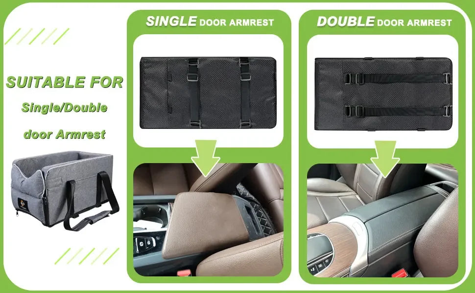 Dog Car Seat Car Mounted Dog Kennel Car Seat Bed Portable Safety Travel Cat Dog Bed Dogs Cats Safety Travel Bag Dog Accessories