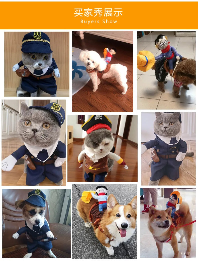 Halloween Funny Dog Clothes for Small Medium Dogs Cats Party Dressed Up Cosplay Costumes Bulldog French Chihuahua Pet Outfits