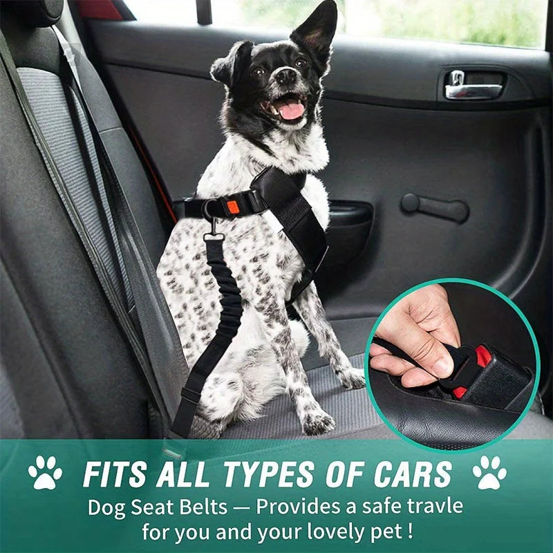 Car Seat Belt Pet Adjustable Cat Dog Car Seat Vehicle Dog Harness Lead Clip Safety Lever Traction Dog Collars Dog Accessoires