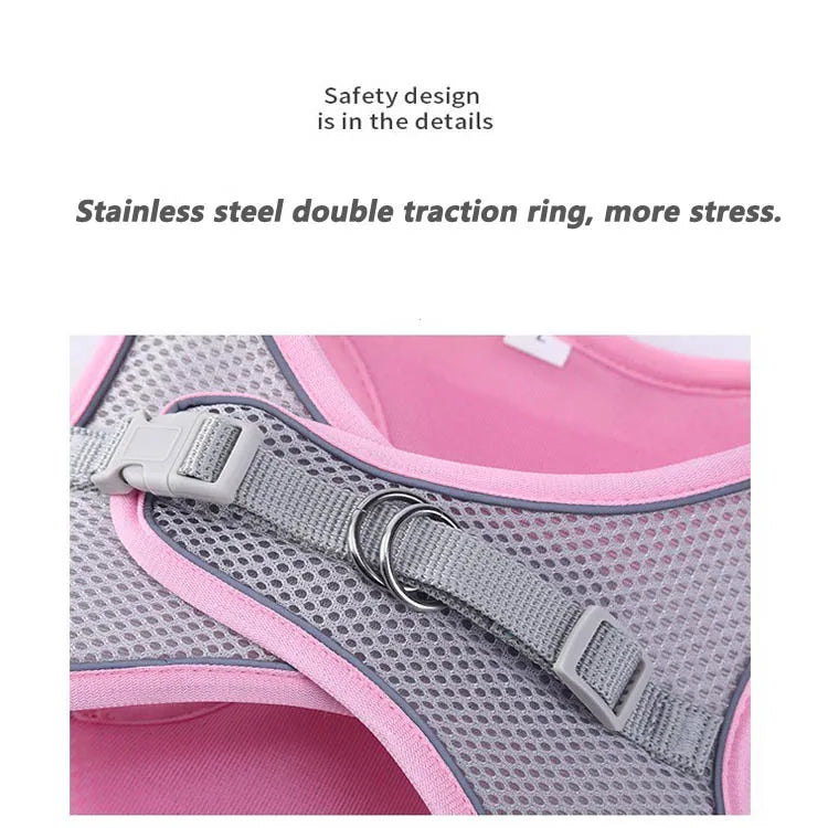 Dog Harness with Leash Adjustable Vest Walking Supplies Soft Breathable Pet Accessories for Chihuahua Pug Small Puppy Dog Lead