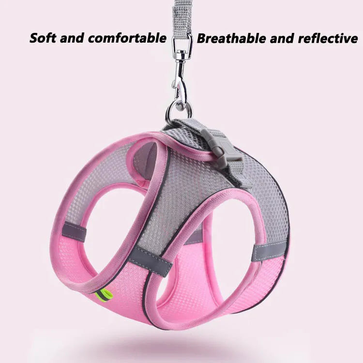 Dog Harness with Leash Adjustable Vest Walking Supplies Soft Breathable Pet Accessories for Chihuahua Pug Small Puppy Dog Lead