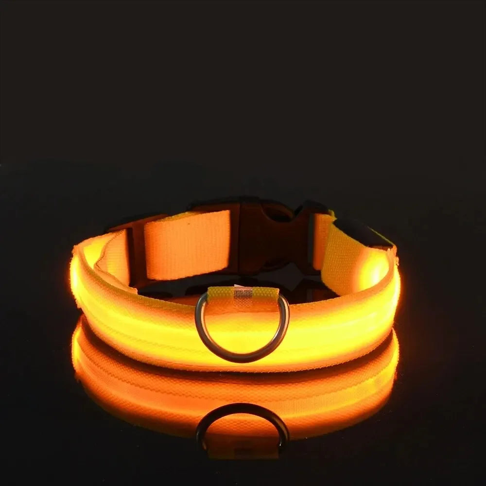 Light Up LED Dog Collar Safety Night Walking Flashing Glow In The Dark LED Pet Dog Battery Collar Small Medium Large Dog