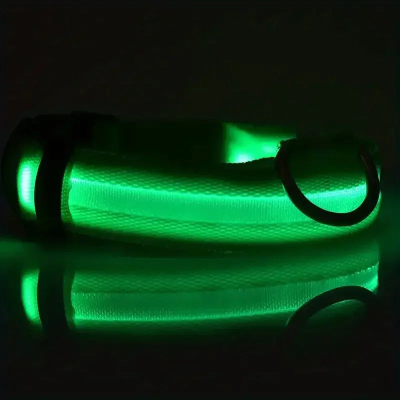 Light Up LED Dog Collar Safety Night Walking Flashing Glow In The Dark LED Pet Dog Battery Collar Small Medium Large Dog