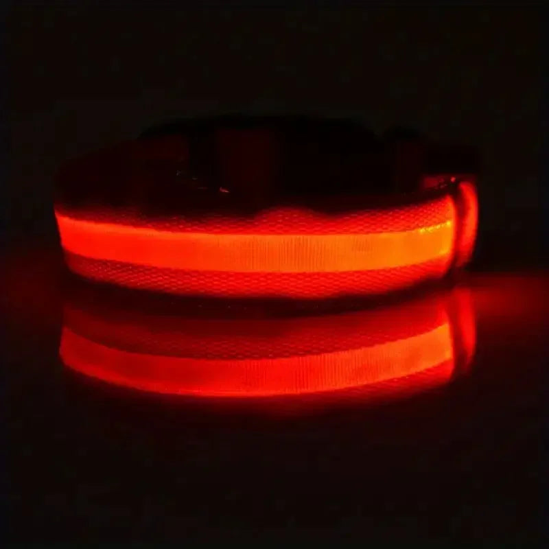 Light Up LED Dog Collar Safety Night Walking Flashing Glow In The Dark LED Pet Dog Battery Collar Small Medium Large Dog