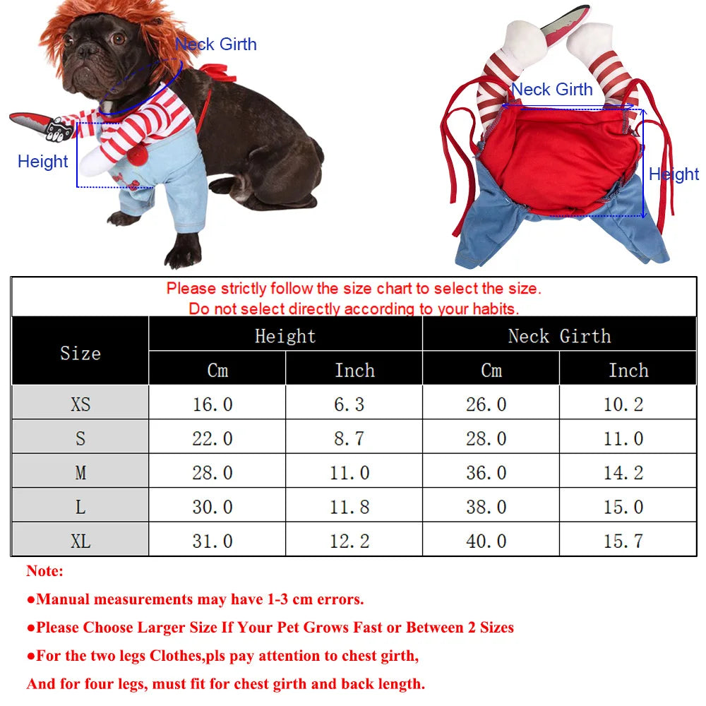 Halloween Funny Dog Clothes for Small Medium Dogs Cats Party Dressed Up Cosplay Costumes Bulldog French Chihuahua Pet Outfits