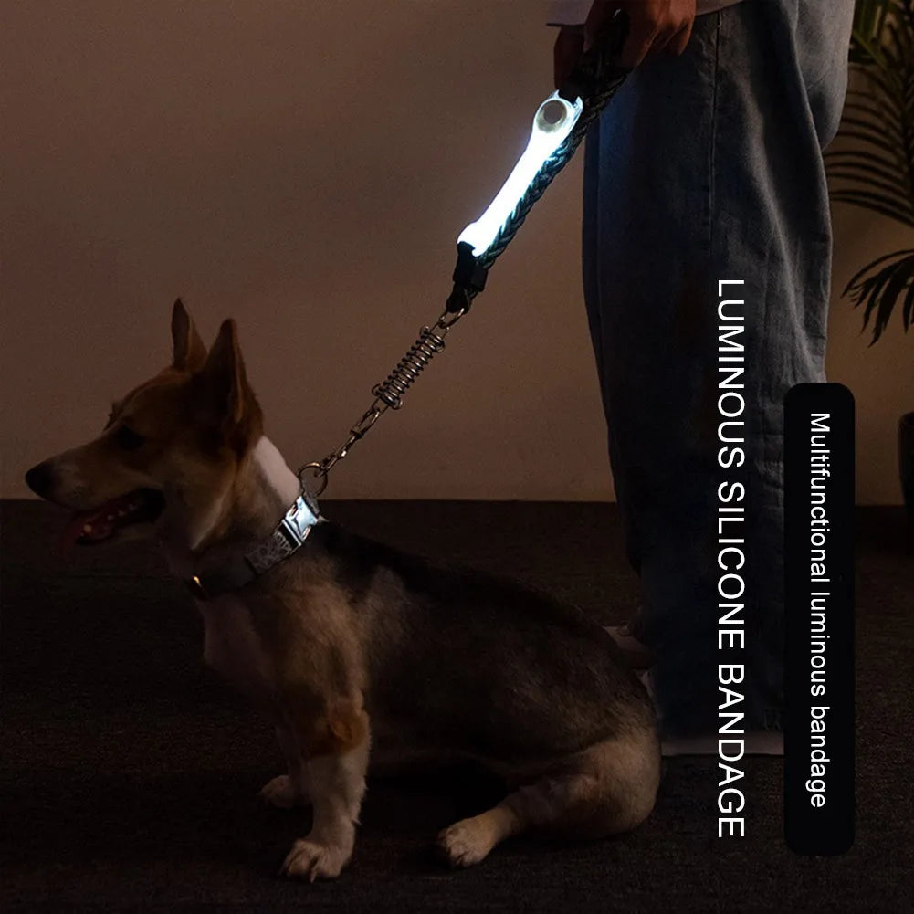 Light Up Dog Collars Night Safety LED Lighting Necklace Collar Battery Operated for Pet Dog Puppy Night Walking Glow LED Collar